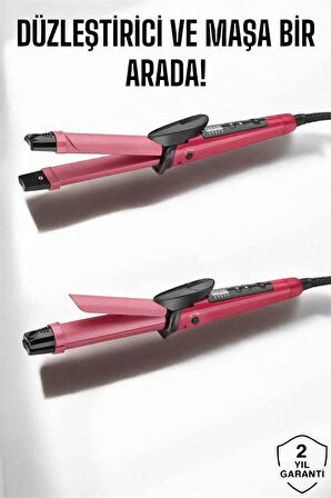 Saç Düzleştirici Ve Maşa İkili Saç Şekillendirici