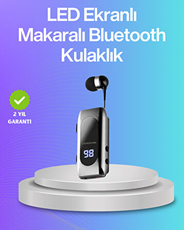 Bluetooth 5.2 Klipsli Kablosuz Kulaklık – Dijital Ekran & Titreşimli Uyarı