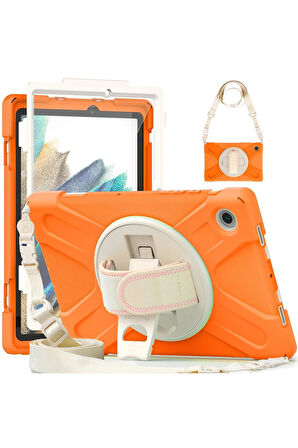 Samsung Galaxy X200 Tab A8 10.5 Kılıf Amazing Tablet Kapak - Turuncu-(5796)