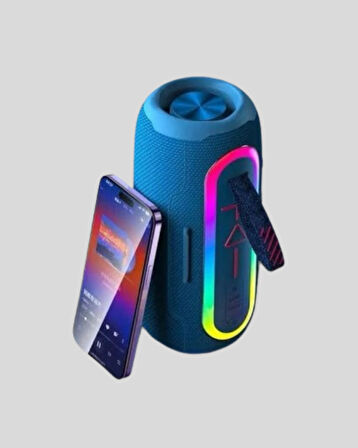 Mavi Taşınabilir Bluetooth Hoparlör Kompakt Tasarım ve Güçlü Ses
