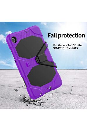 Samsung Galaxy P610 Tab S6 Lite 10.4 Kılıf Griffin Tablet Kapak - Mor-(5796)