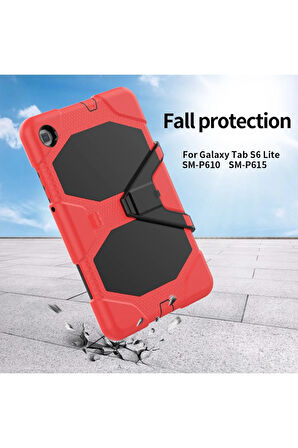 Samsung Galaxy P610 Tab S6 Lite 10.4 Kılıf Griffin Tablet Kapak - Kırmızı-(5796