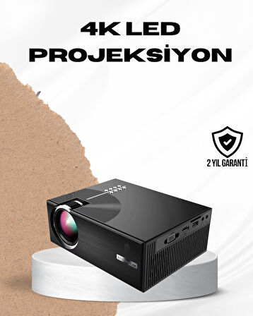 HDMI ve USB Girişli Taşınabilir Projeksiyon – Full HD Kumandalı Oyun ve Film D