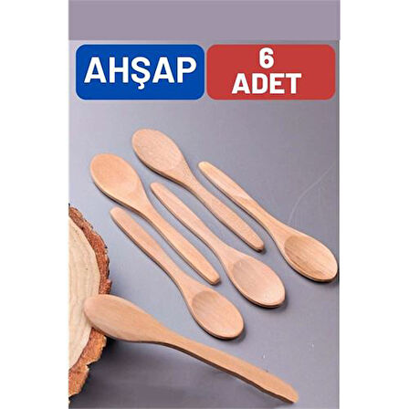 HSNET Ahşap Baharat Kaşığı Barnhard Design 6 ADET