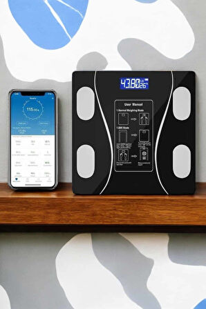 Tartı Baskül Dijital Elektronik Tartı Vücut Analiz Wifi Akıllı Yağ Ölçer
