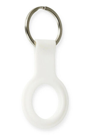 Airtag Silikon Kılıf - Beyaz-(5796)