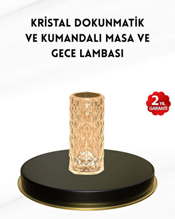 Kristal Tasarımlı RGB LED Gece Lambası – Kumandalı Renk Değiştiren Dekoratif