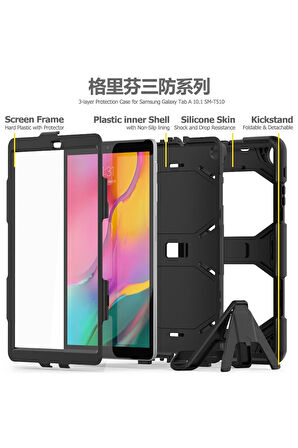 Samsung Galaxy T510 Tab A 10.1 Kılıf Griffin Tablet Kapak - Siyah-(5796)