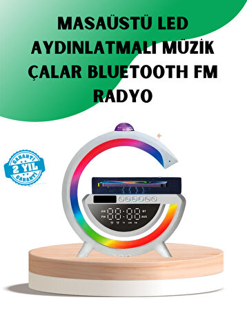 Aux TF Kart FM Destekli Dijital Saatli Kablosuz Şarjlı Hoparlör