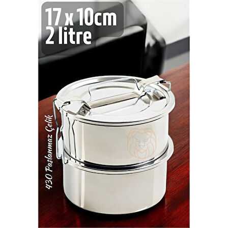 HSNET Sefer Tası Paslanmaz Çelik Yemek Kabı 17 cm 2 LİTRE