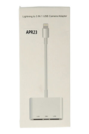 APR23 Iphone Otg 3in1 - Beyaz-(5796)