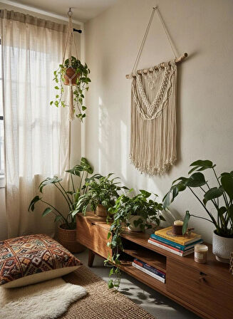 Makrome Duvar Süsü Büyük Boy