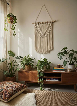 Makrome Duvar Süsü Büyük Boy