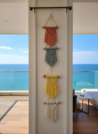 Makrome Duvar Süsü 4 lü Set