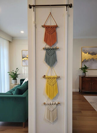 Makrome Duvar Süsü 4 lü Set