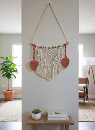 Makrome Duvar Süsü Yapraklı Model