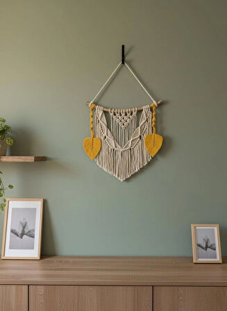 Makrome Duvar Süsü Yapraklı Model