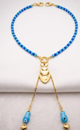 MK Design Jewelry TASARIM MAVİ KOLYE