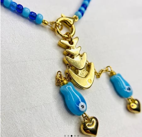 MK Design Jewelry TASARIM MAVİ KOLYE