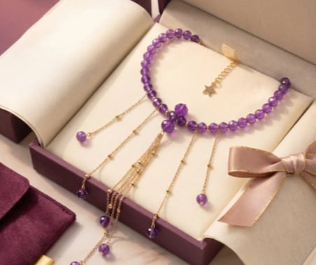 MK Design Jewelry  Mor Kristal Kolye
