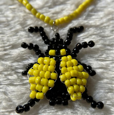 MK Design Jewelry Sarı Siyah Uğur Böceği Kolye