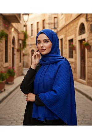 Moda Kaşmir Satır Çizgili Pamuklu Şal