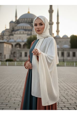 Moda Kaşmir Satır Çizgili Pamuklu Şal