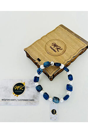 MK TASARIM Gerçek Inci -lapis Lazuli Bileklik MKT.1.048