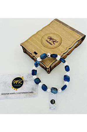 MK TASARIM Gerçek Inci -lapis Lazuli Bileklik MKT.1.048
