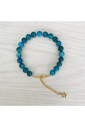 MK TASARIM GERÇEK APATİT TAŞI BİLEKLİK (A+ KALİTE ) MKT2025022