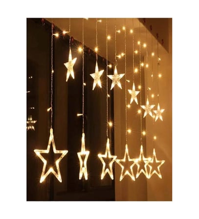 Yıldız Sarkıtlı Perde LED Aydınlatma - 3m Genişlik, 8 Modlu, Günışığı Renk,Ev Süsleme Işığı