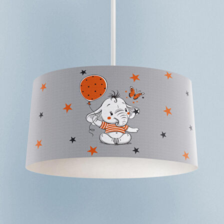 MEKTA HOME BEBEK VE ÇOCUK ODASI Turncu Filli Balon Desenli Avize