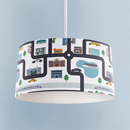 MEKTA HOME BEBEK VE ÇOCUK ODASI Şehir Desenli Yollu Avize