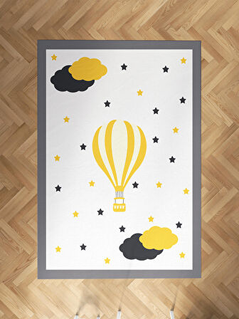MEKTA HOME BEBEK VE ÇOCUK ODASI Uçan Balon Desenli Halı