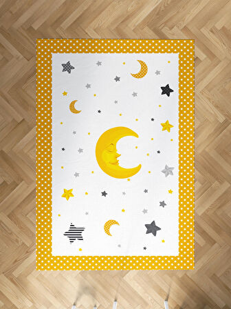 MEKTA HOME BEBEK VE ÇOCUK ODASI Ay ve Yıldız Desenli Halı