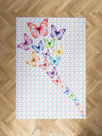 MEKTA HOME BEBEK VE ÇOCUK ODASI Kelebek Desenli Halı
