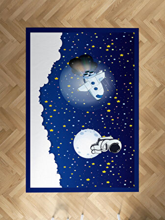 MEKTA HOME BEBEK VE ÇOCUK ODASI Astronot ve Spacex Desenli Halı