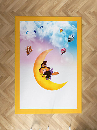 MEKTA HOME BEBEK VE ÇOCUK ODASI Ay ve Cadı Desenli Halı