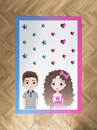 MEKTA HOME BEBEK VE ÇOCUK ODASI Kız ve Erkek Çocuk Desenli Halı