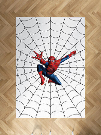 MEKTA HOME BEBEK VE ÇOCUK ODASI Ağ ve Spiderman Desenli Halı