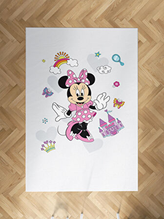 MEKTA HOME BEBEK VE ÇOCUK ODASI Minnie Mause Küçük Figür Desenli Halı