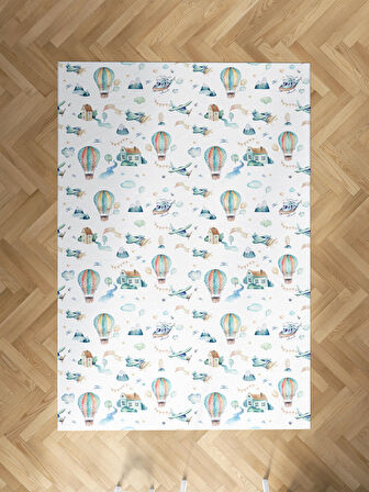 MEKTA HOME BEBEK VE ÇOCUK ODASI Soft Uçan Balonlar Desenli Halı