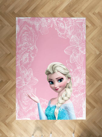 MEKTA HOME BEBEK VE ÇOCUK ODASI Motifli Elsa Desenli Pembe Halı
