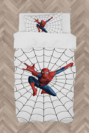 MEKTA HOME BEBEK VE ÇOCUK ODASI Ağ ve Spiderman Desenli Nevresim Takımı