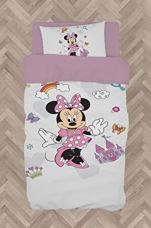 MEKTA HOME BEBEK VE ÇOCUK ODASI Minnie Mause Küçük Figür Desenli Nevresim Takımı