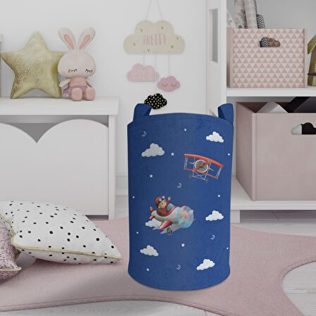 MEKTA HOME BEBEK VE ÇOCUK ODASI Uçak ve Bulut Desenli Oyuncak Sepeti