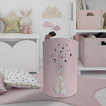MEKTA HOME BEBEK VE ÇOCUK ODASI Sevimli Tavşan Desenli Oyuncak Sepeti