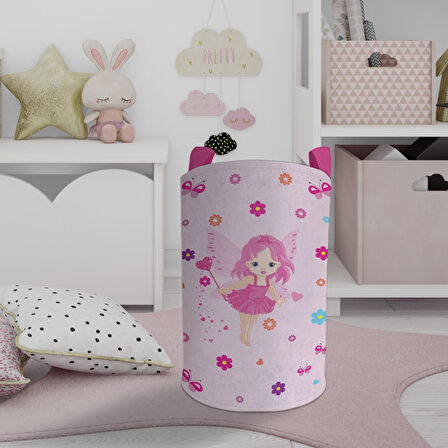 MEKTA HOME BEBEK VE ÇOCUK ODASI Peri Kız Desenli Oyuncak Sepeti