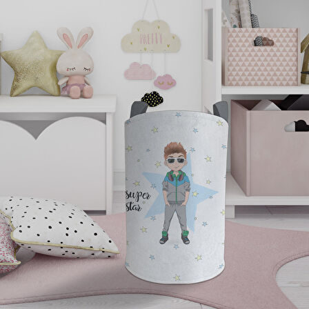 MEKTA HOME BEBEK VE ÇOCUK ODASI Süper Star Yıldızlı Oyuncak Sepeti