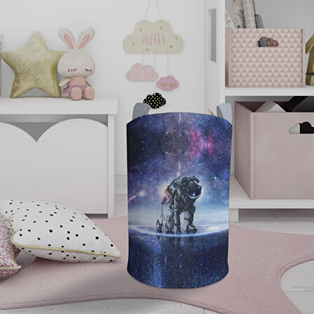 MEKTA HOME BEBEK VE ÇOCUK ODASI Galaksi Astronot Desenli Oyuncak Sepeti